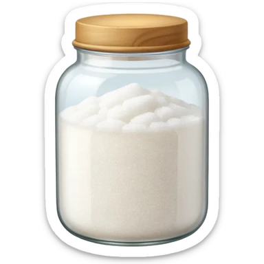 Jar of white sugar sticker