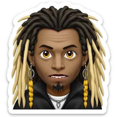 Faça um vampiro negro com dreadlocs com a ponta amarela  sticker