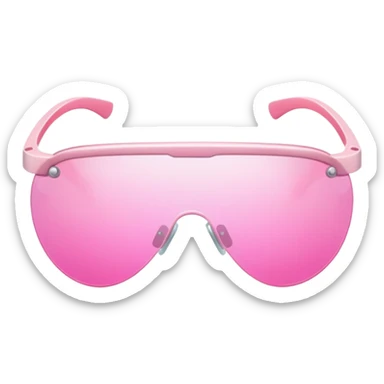 pink shield visor glasses with subtle gradient effect, frameless Y2K style sticker