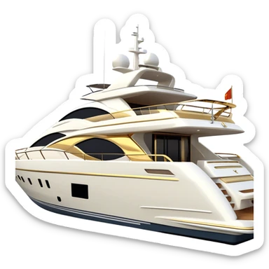 Luxury Yacht - Azimut 72 (Model Year: 2020) (Iconic colour: White with gold trim) sticker