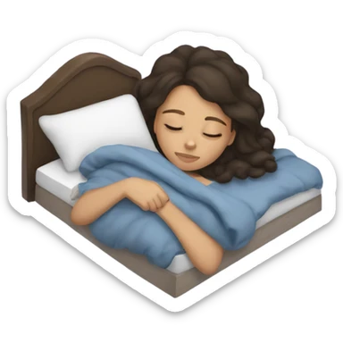 Brunette girl sleeping sticker