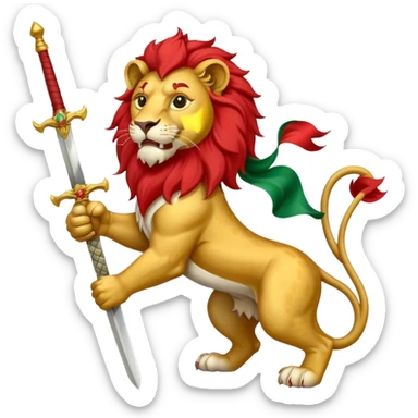 Iran flag with lion in the middle sticker