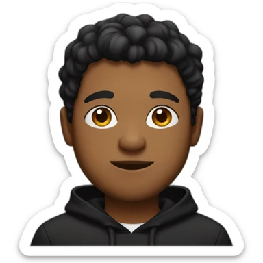 A brown skin guy in black hoodie, little fatty sticker