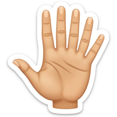 una mano con cinco dedos pero uno de los cincos dedos esta señalando abajo sticker