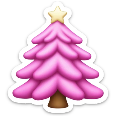 pink christmas tree sticker