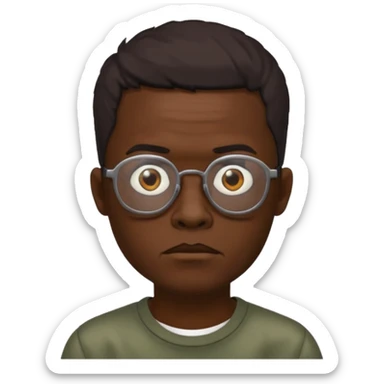 zumbi masculino, óculos fino, cabelo baixo sticker