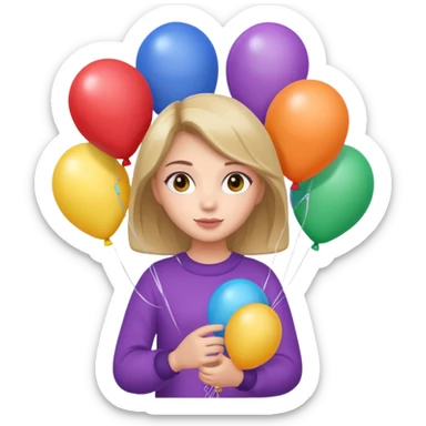 Gianna name with cute girl balloons sticker