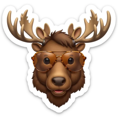 Moose with sunglasses sticker