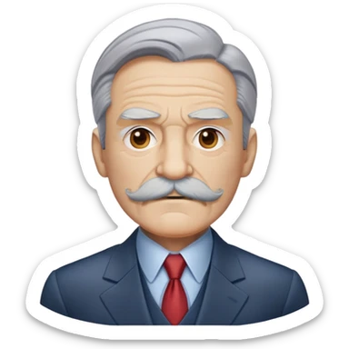Minister of Defense, old man in suit, mustache, from captain america: civil war sticker