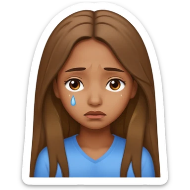 pretty brown girl who is sad sticker