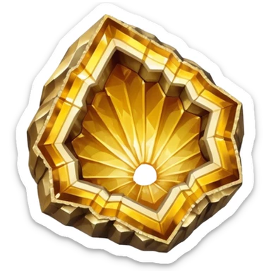 Natural shiny golden crystal geode sticker