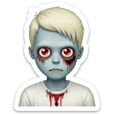 zombie boy with emo hair and white shirt emoji sticker