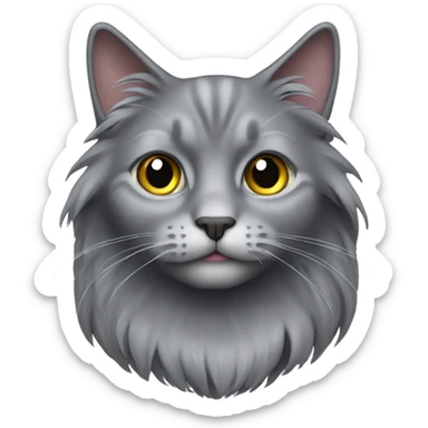 fold-eared long-haired gray cat sticker