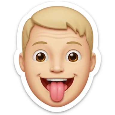 Pregnant man emoji with tongue emoji sticker