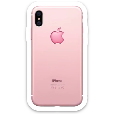pastel pink iPhone, back view, iOS Apple emoji style sticker