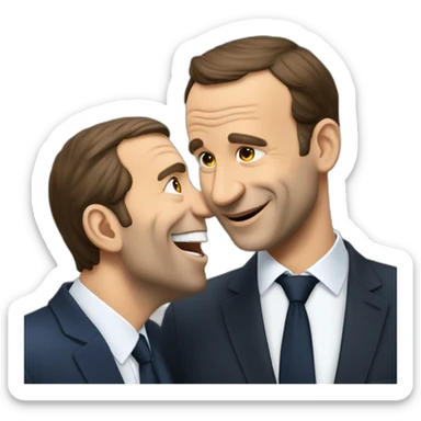 Macron qui fait un bisou à sa prof sticker