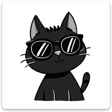 cat wearing sunglasses sticker