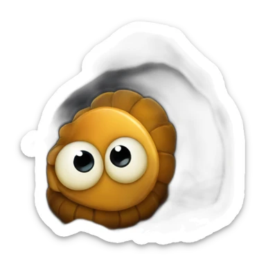 A giant worm hiding in a cave sticker