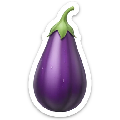 make the eggplant longer and thinner and make the water misty sticker