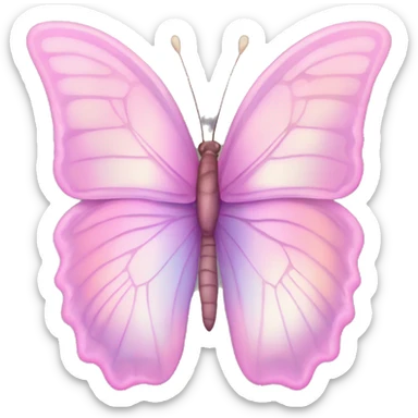 Pastel pink iridescent butterfly sticker