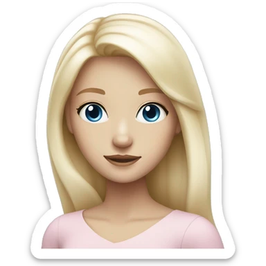 light pink magic blonde girl white skin blue eyes  sticker