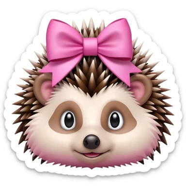 Hedgehog with pink bow sticker
