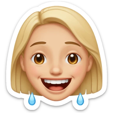 Laughing a lot with tears coming from eyes sticker