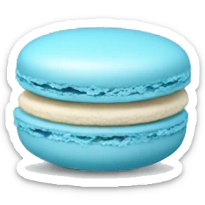 Realistic light blue macaroon sticker