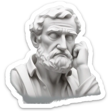 rodin man thinking sticker