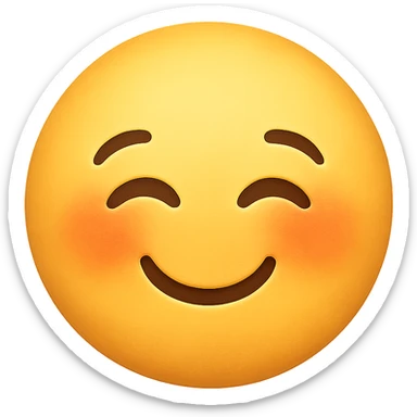 cute emoji, smiling with closed eyes, chubby cheeks, no background sticker