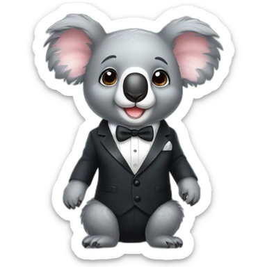cute small koala wearing tuxedo sticker