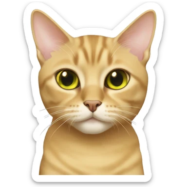 Golden with black tip British short hair cat with olive green eyes  sticker
