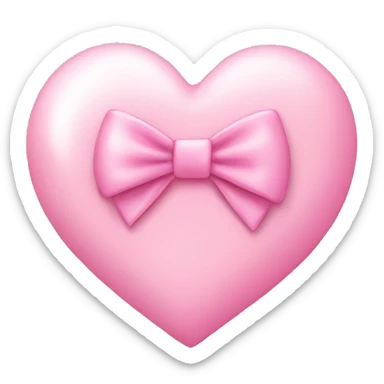 a baby pink heart with a bow sticker