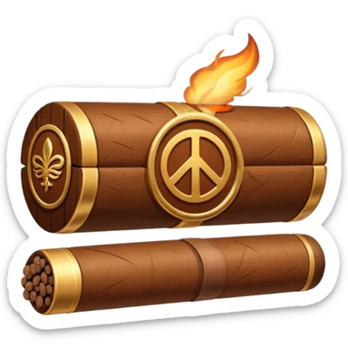 cigar with a prohibition symbol in ios style horizontaly sticker