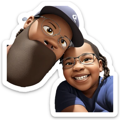 boys with hats and smiles sticker