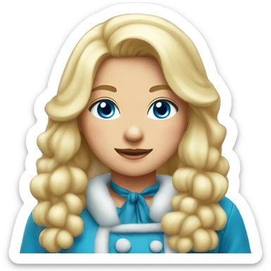 Girl dressed as Santa Claus, blue eyes, blond hair sticker