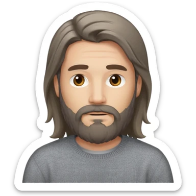 long hair bearded man sweater sticker