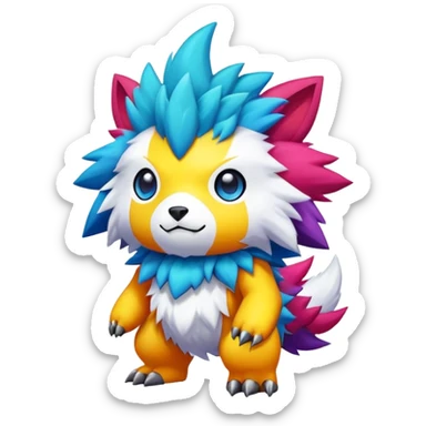Colorful cute kawaii cool edgy Digimon-Fakemon-animal full body sticker