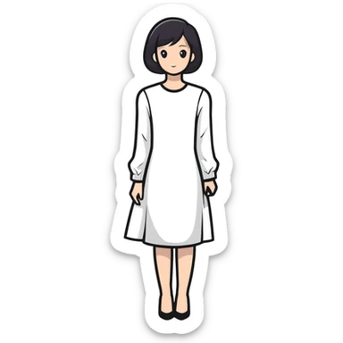 fashionable colorful dress with long sleeves sticker