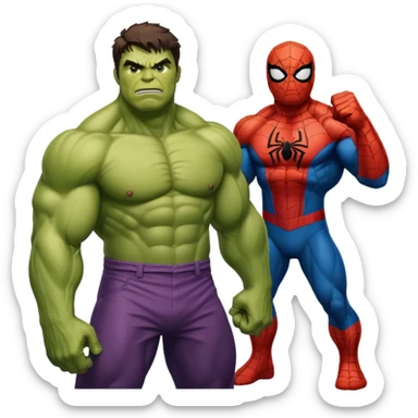 Spider-Man and Hulk sticker
