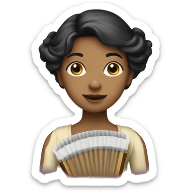 Victorian lady with black hair holding soap and a washboard sticker