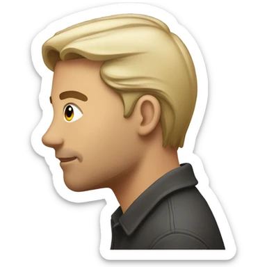30 year old man Side profile talking sticker