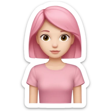 Rose-pink women’s top with short sleeves, soft fabric, gentle lighting, isolated on plain background. Complete plain, no textures. sticker