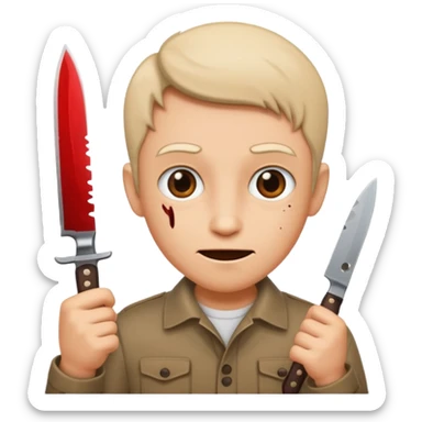 Knife in hand funny sticker
