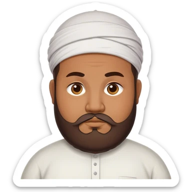 muslim chubby man with receding hairline and big beard sticker