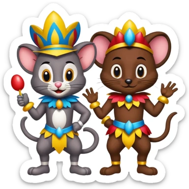  Tom and Jerry emoji com elementos da cultura do Pará, Brasil, sem texto sticker