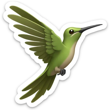 Khaki green kolibri bird flying  sticker