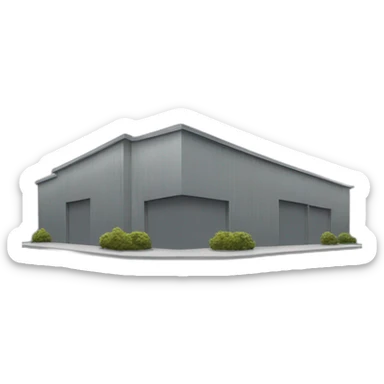 Two twin tall gray metal buildings sticker