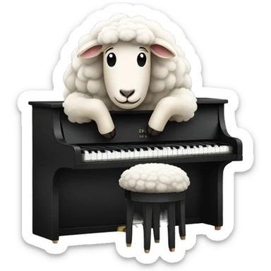 Sheep sitting in Front of a piano sticker