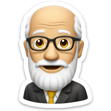 old man teacher wih beard andn glasses sticker